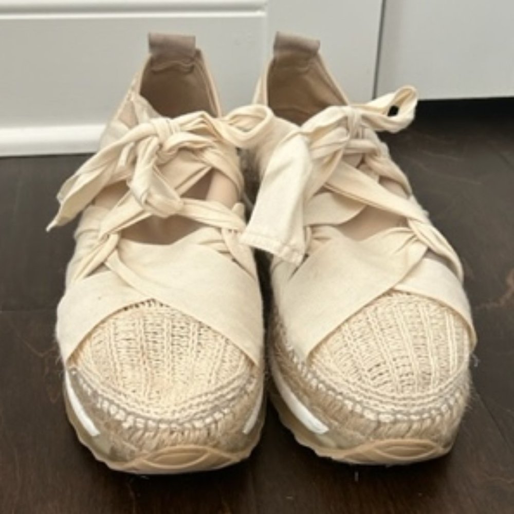 Free People Chapmin Crochet Sneakers In Ivory